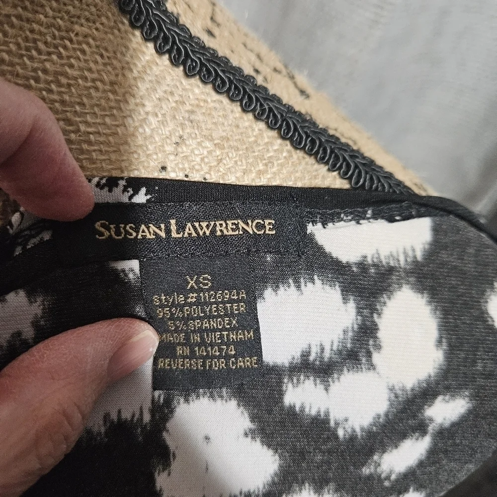 Susan Lawrence Black and White Print Sleeveless Maxi Dress Size XS - Picture 7 of 8